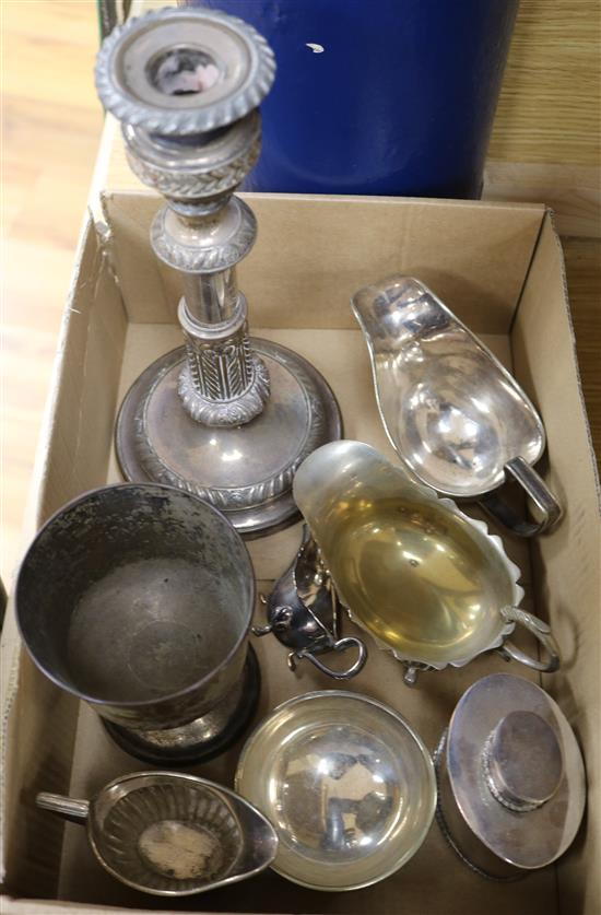 A quantity of mixed silver plate